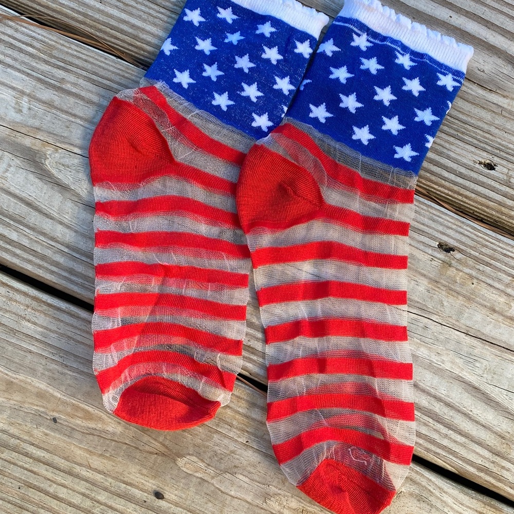 Patriotic Red, White, and Blue Unisex Socks